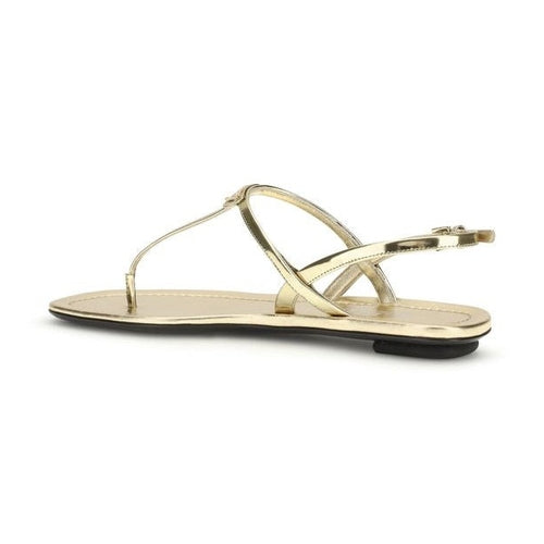 Prada Silver Calf Leather Bos Taurus Flat Sandals