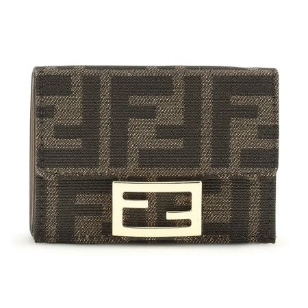 Fendi Brown Fabric Wallet