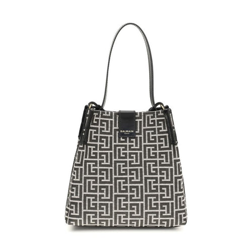 Balmain Black Cotton Shoulder Bag