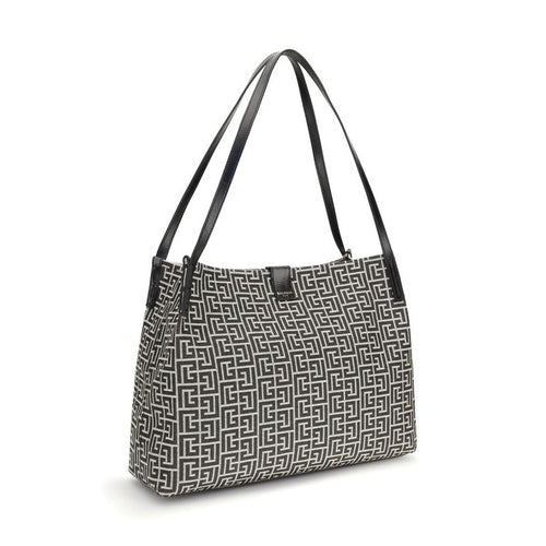 Balmain Black Cotton Shoulder Bag