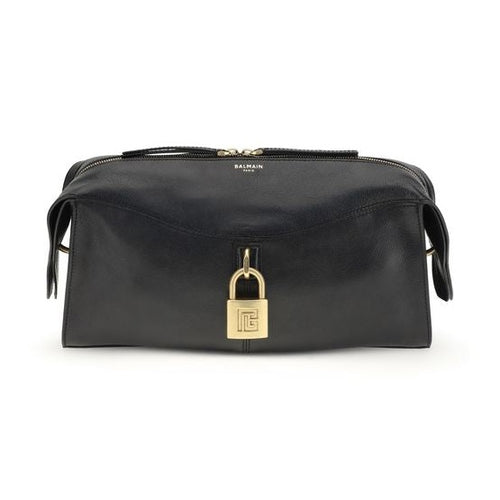 Balmain Black Calf Leather Bos Taurus Shoulder Bag