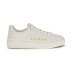 Balmain White Calf Leather Bos Taurus Low Top Sneakers