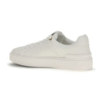 Balmain White Calf Leather Bos Taurus Low Top Sneakers