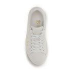 Balmain White Calf Leather Bos Taurus Low Top Sneakers