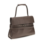 Moschino Brown Calf Leather Bos Taurus Handbag