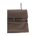 Moschino Brown Calf Leather Bos Taurus Handbag