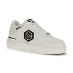 Philipp Plein White Calf Leather Bos Taurus Athletic Sneakers