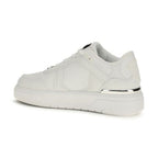Philipp Plein White Calf Leather Bos Taurus Athletic Sneakers