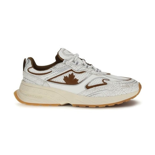 Dsquared² White Calf Leather Bos Taurus Athletic Sneakers