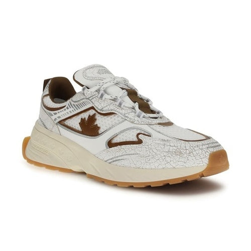 Dsquared² White Calf Leather Bos Taurus Athletic Sneakers