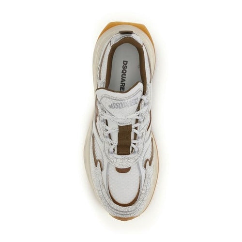 Dsquared² White Calf Leather Bos Taurus Athletic Sneakers