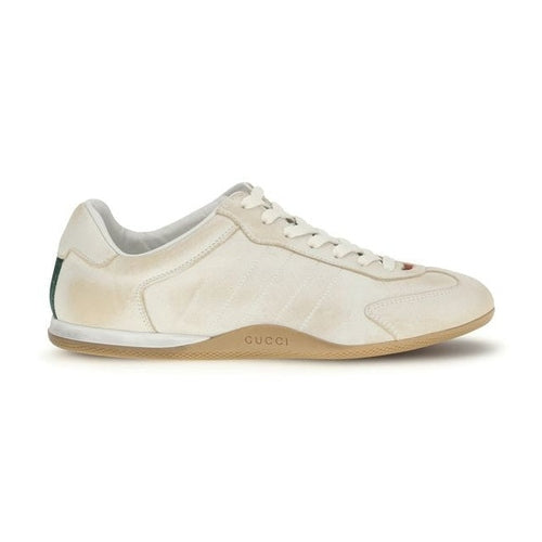 Gucci White Calf Leather Bos Taurus Low Top Sneakers