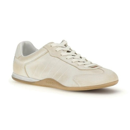 Gucci White Calf Leather Bos Taurus Low Top Sneakers