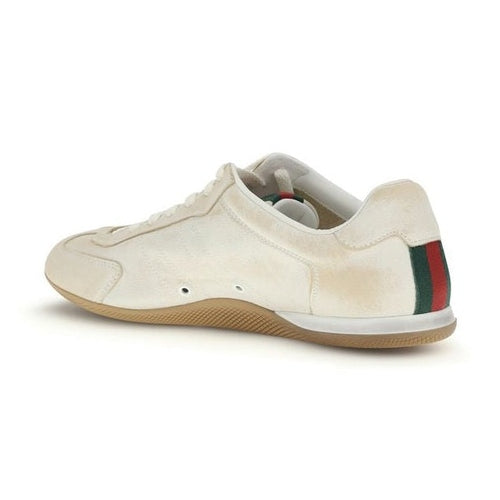 Gucci White Calf Leather Bos Taurus Low Top Sneakers