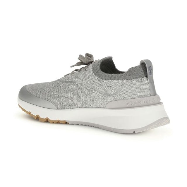 Brunello Cucinelli Gray Cotton Athletic Sneakers