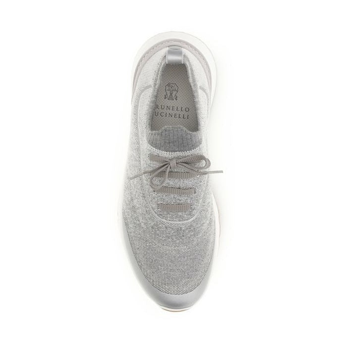 Brunello Cucinelli Gray Cotton Athletic Sneakers