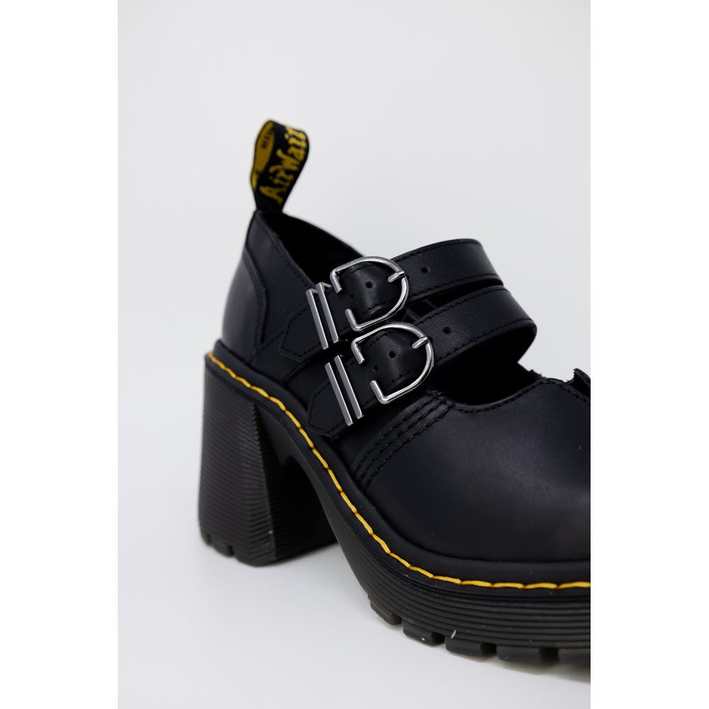 Black Leather High Heel Pumps