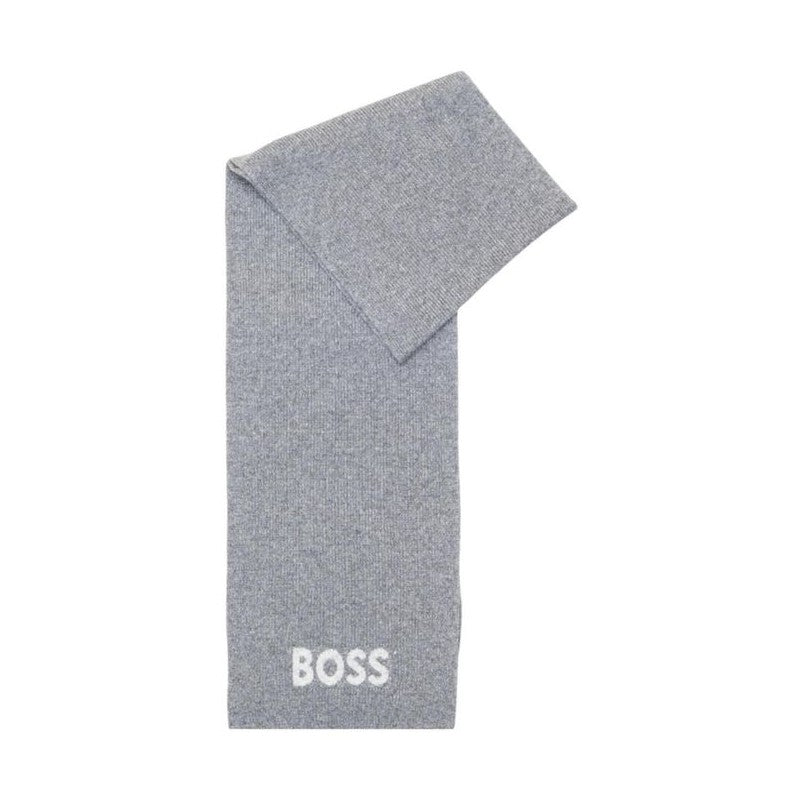 Hugo Boss Gray Polyacrylic Scarf