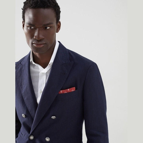 Brunello Cucinelli Bicolor Silk Pocket Square