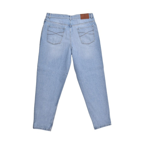 Brunello Cucinelli Blue Cotton Relaxed Fit Jeans