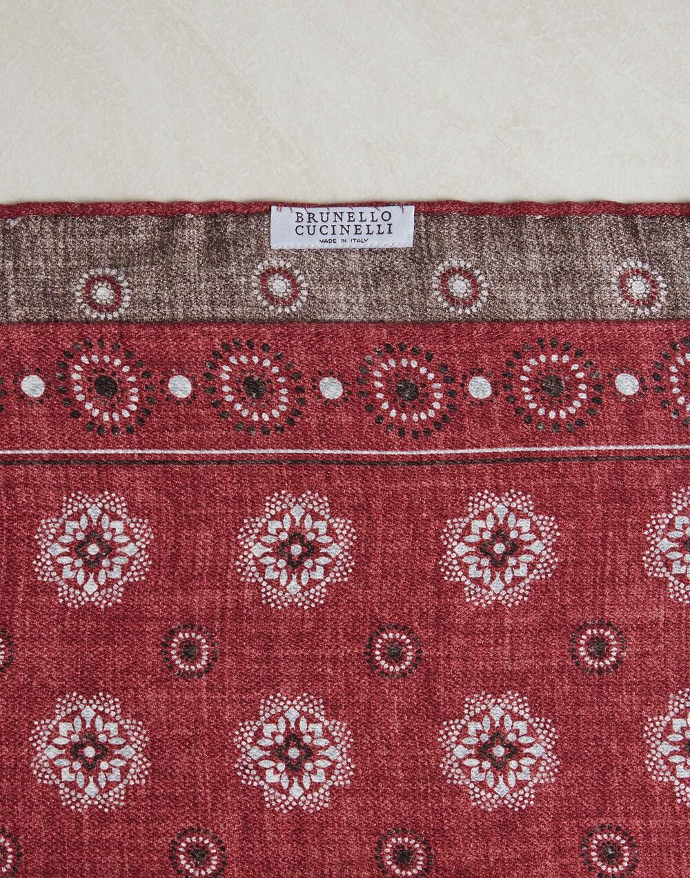 Brunello Cucinelli Bordeaux Silk Pocket Square