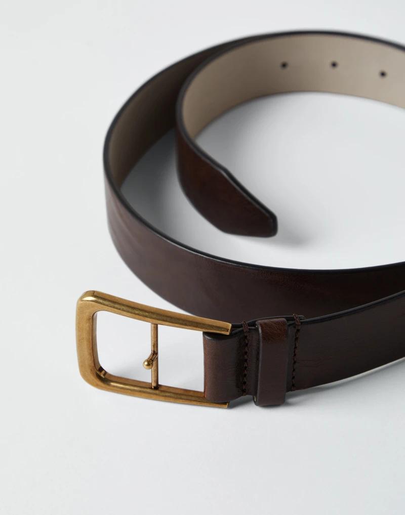 Brunello Cucinelli Brown Leather Regular Belt