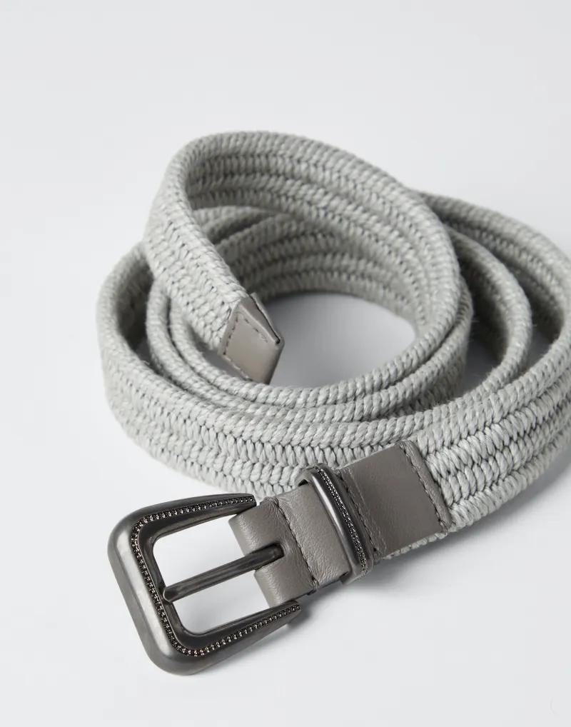 Brunello Cucinelli Bicolor Linen Belt