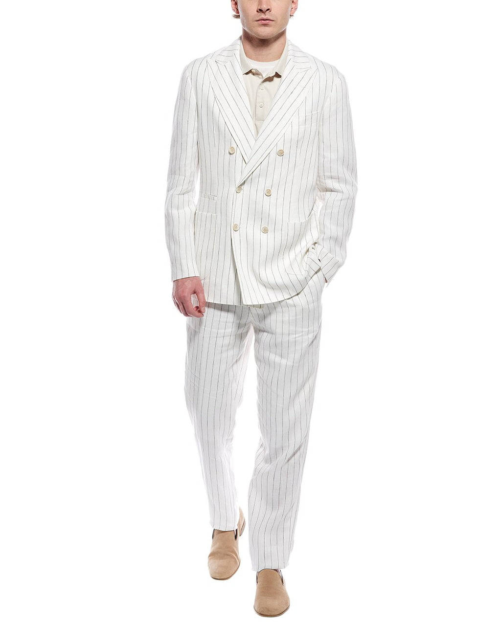 Brunello Cucinelli White Linen Two-Piece Suit