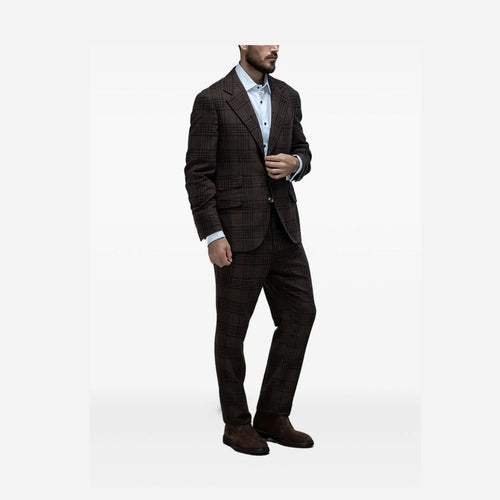 Brunello Cucinelli Brown Wool Two-Piece Suit