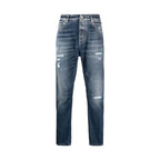Brunello Cucinelli Gray Cotton Straight-Leg Jeans