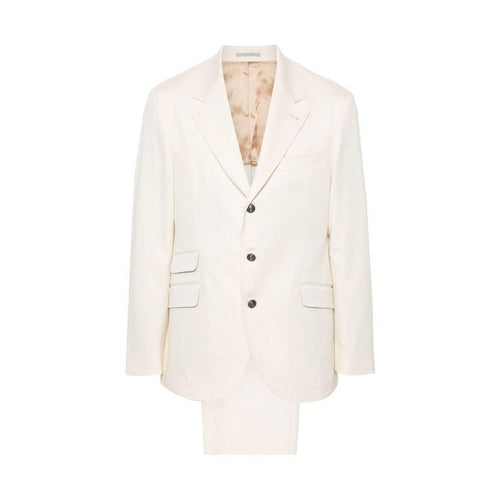 Brunello Cucinelli Beige Cotton Two-Piece Suit