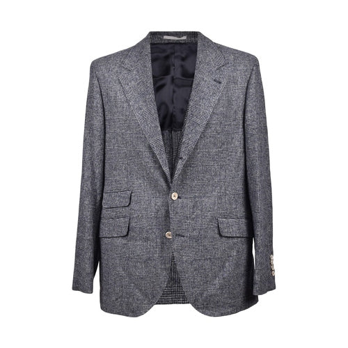 Brunello Cucinelli Blue Leather Blazer