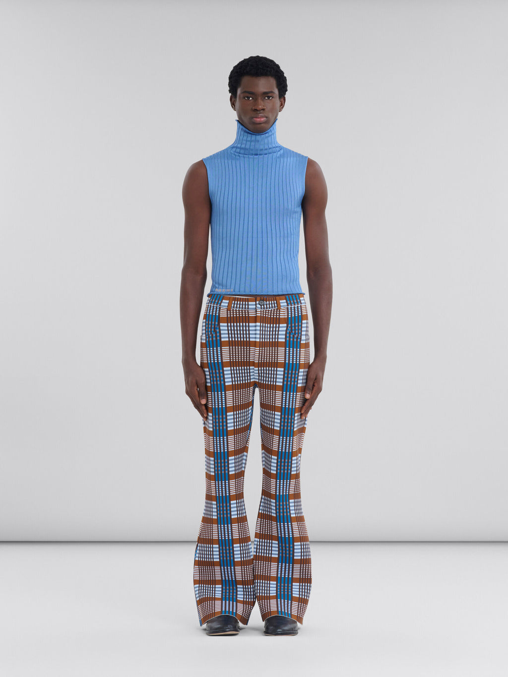 Marni Brown Fibres Flared Pants