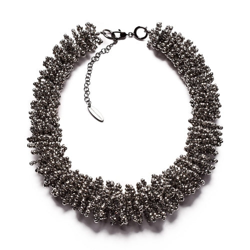 Brunello Cucinelli Silver Glass Necklace