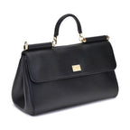 Dolce & Gabbana Black Calf Leather Bos Taurus Shoulder Bag
