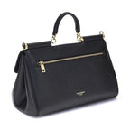 Dolce & Gabbana Black Calf Leather Bos Taurus Shoulder Bag