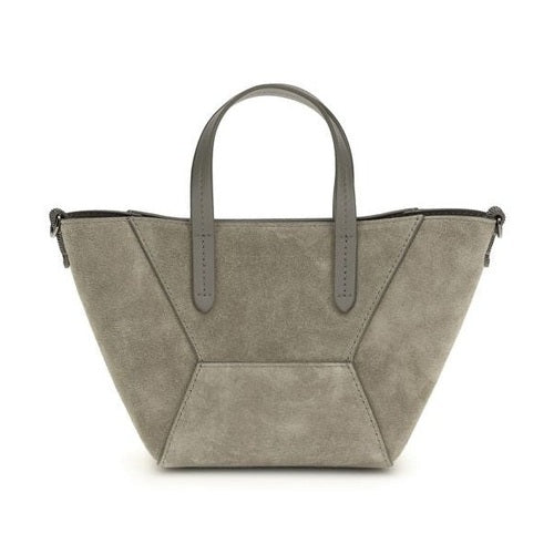 Brunello Cucinelli Brown Calf Leather Bos Taurus Shoulder Bag