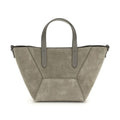Brunello Cucinelli Brown Calf Leather Bos Taurus Shoulder Bag
