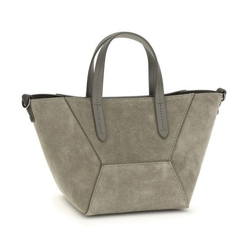Brunello Cucinelli Brown Calf Leather Bos Taurus Shoulder Bag