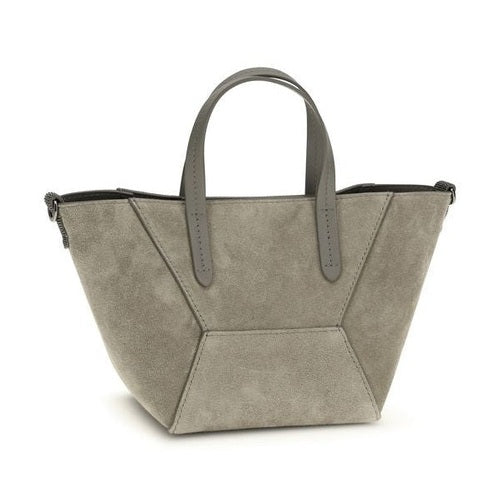 Brunello Cucinelli Brown Calf Leather Bos Taurus Shoulder Bag