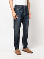 Brunello Cucinelli Black Cotton Straight-Leg Jeans
