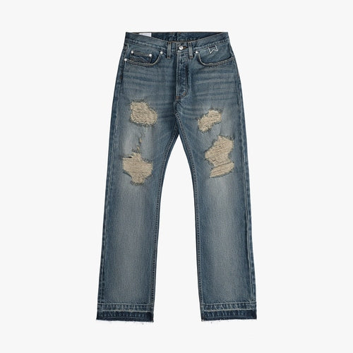Rhude Blue Cotton Boyfriend Jeans