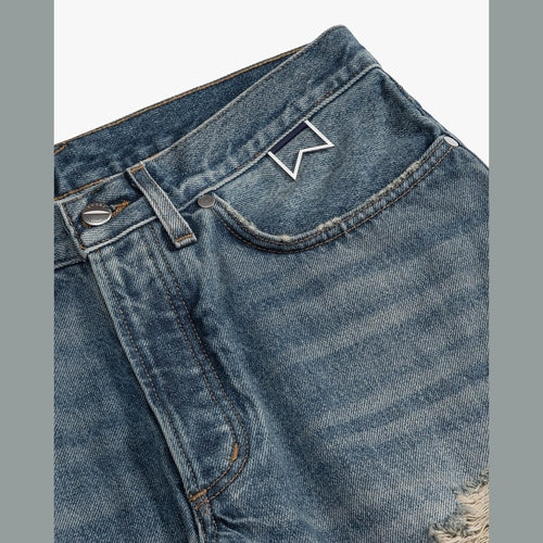Rhude Blue Cotton Boyfriend Jeans