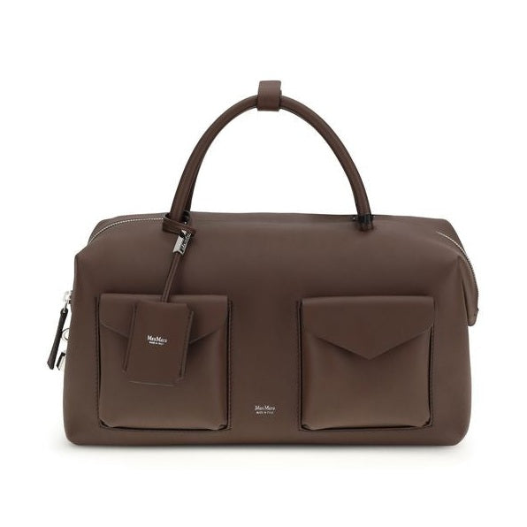 Max Mara Brown Calf Leather Bos Taurus Handbag