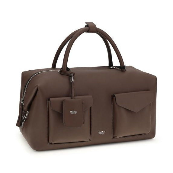 Max Mara Brown Calf Leather Bos Taurus Handbag