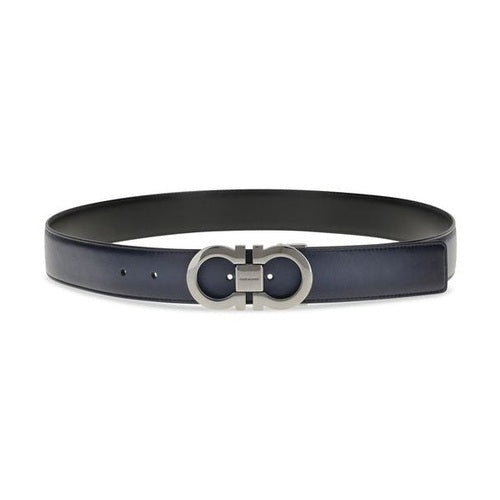 Ferragamo Black Calf Leather Bos Taurus Regular Belt