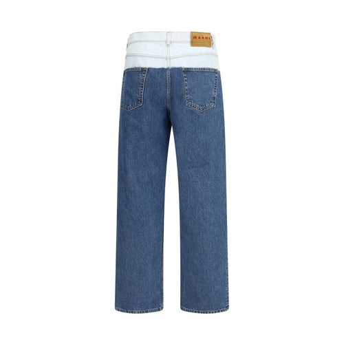 Marni Blue Cotton Straight-Leg Jeans