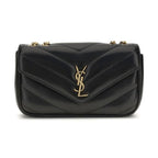 Saint Laurent Black Lamb Ovis Aries Aries Shoulder Bag