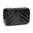 Saint Laurent Black Lamb Ovis Aries Aries Shoulder Bag