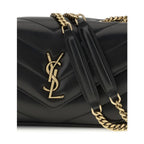 Saint Laurent Black Lamb Ovis Aries Aries Shoulder Bag